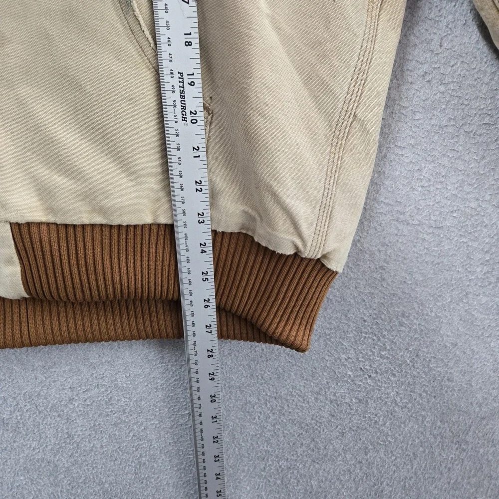 VINTAGE Carhartt Men Jacket L Tan Faded Distressed Made In USA J140 Duck